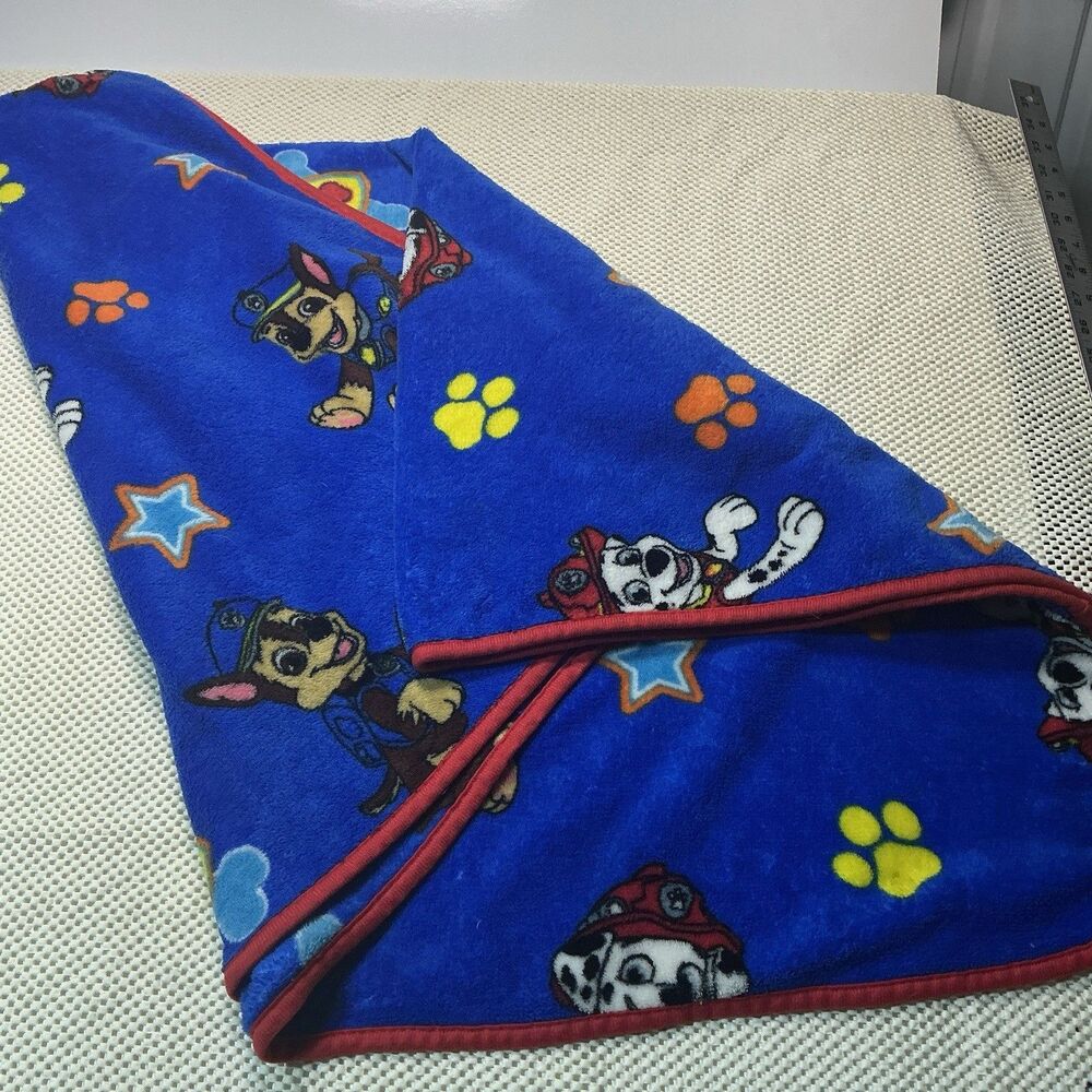 Nickelodeon PAW Patrol Kids Fleece Blanket 38x48 Blue Chase Marshall Rubble